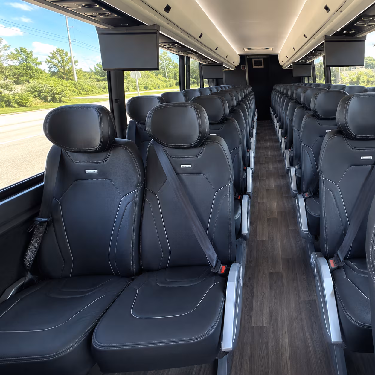 san angelo 47 passenger charter bus inside