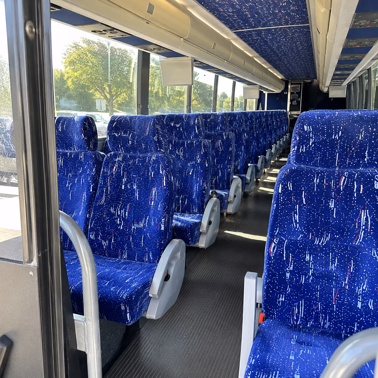 san angelo 50 passenger charter bus inside