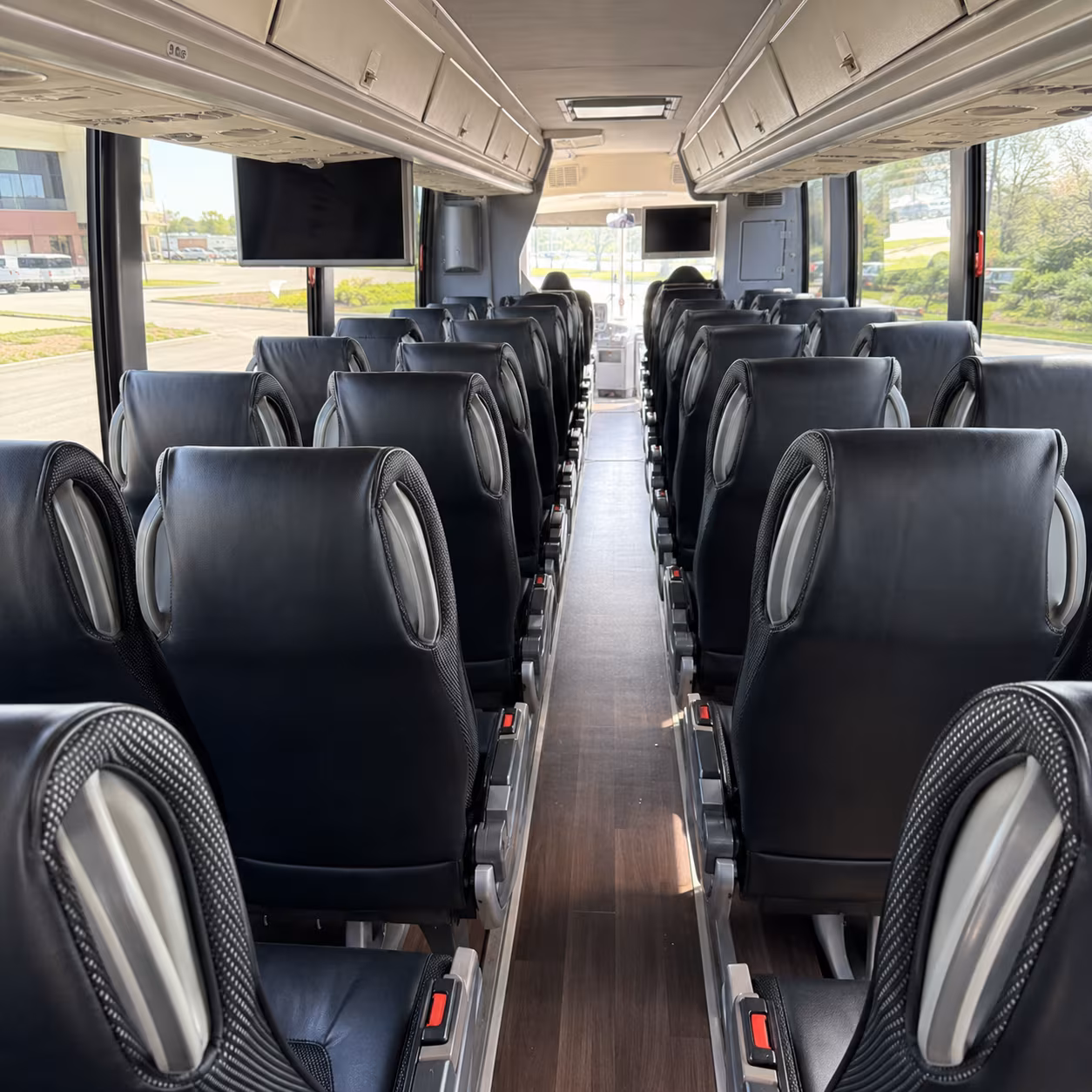 san angelo 56 passenger charter bus inside